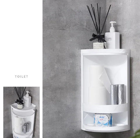 Wall-Mounted Triangle Storage Rack for Bathroom or Kitchen