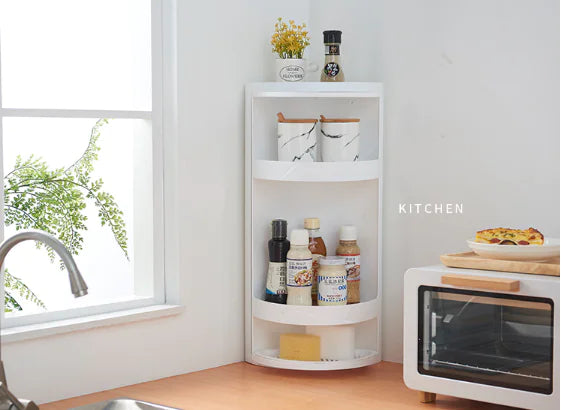 Wall-Mounted Triangle Storage Rack for Bathroom or Kitchen