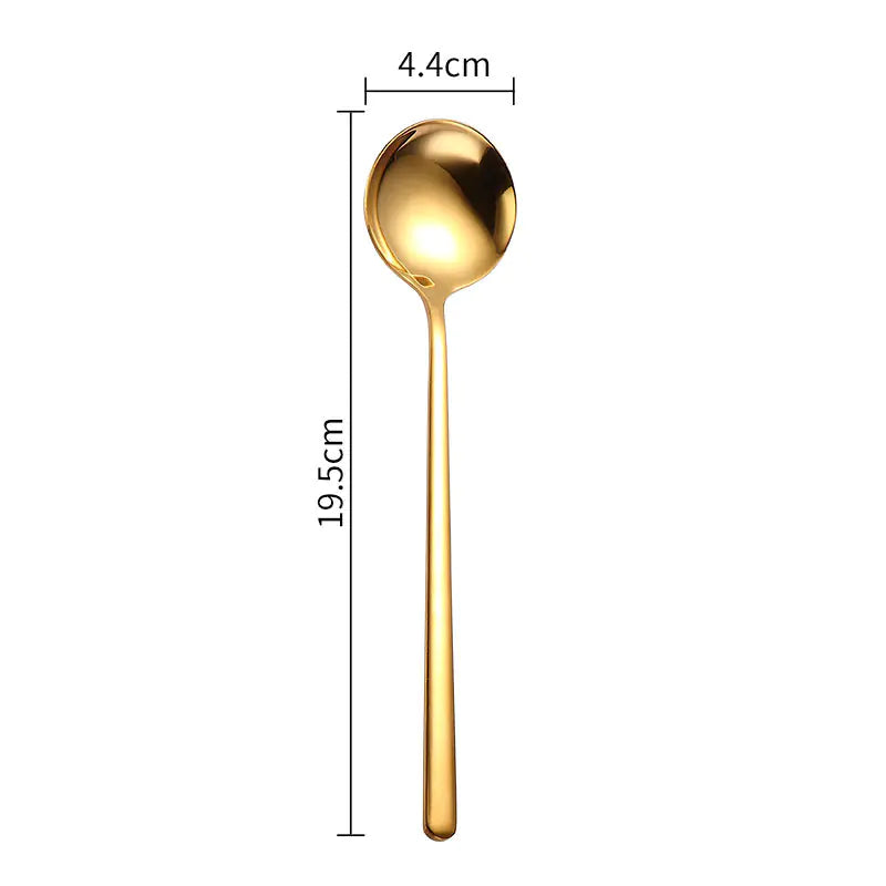 Creative Long Handle Stainless Steel Spoon for Desserts