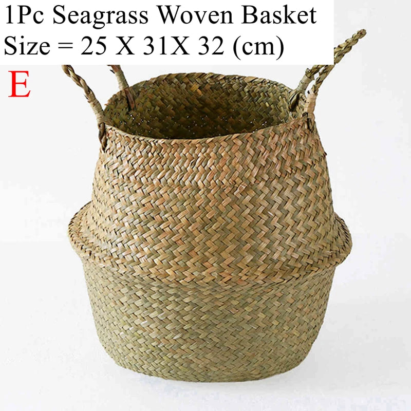 LuanQI Wicker Storage Basket Flower Baskets Potted Plant Laundry Storage Decorative Basket Rattan Flower Pot Garden Planters