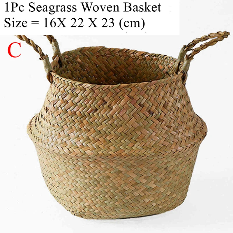 LuanQI Wicker Storage Basket Flower Baskets Potted Plant Laundry Storage Decorative Basket Rattan Flower Pot Garden Planters