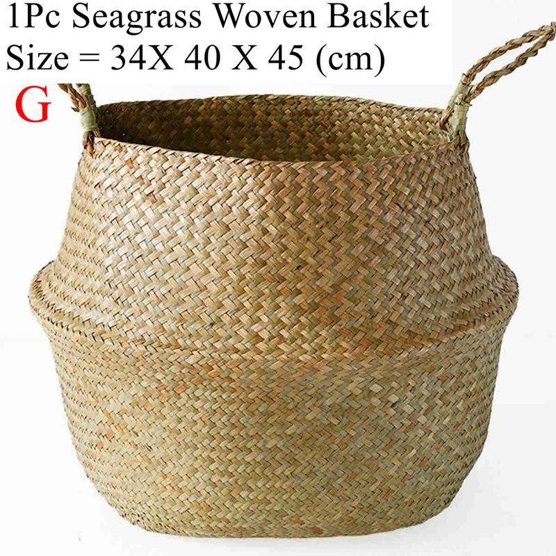 LuanQI Wicker Storage Basket Flower Baskets Potted Plant Laundry Storage Decorative Basket Rattan Flower Pot Garden Planters