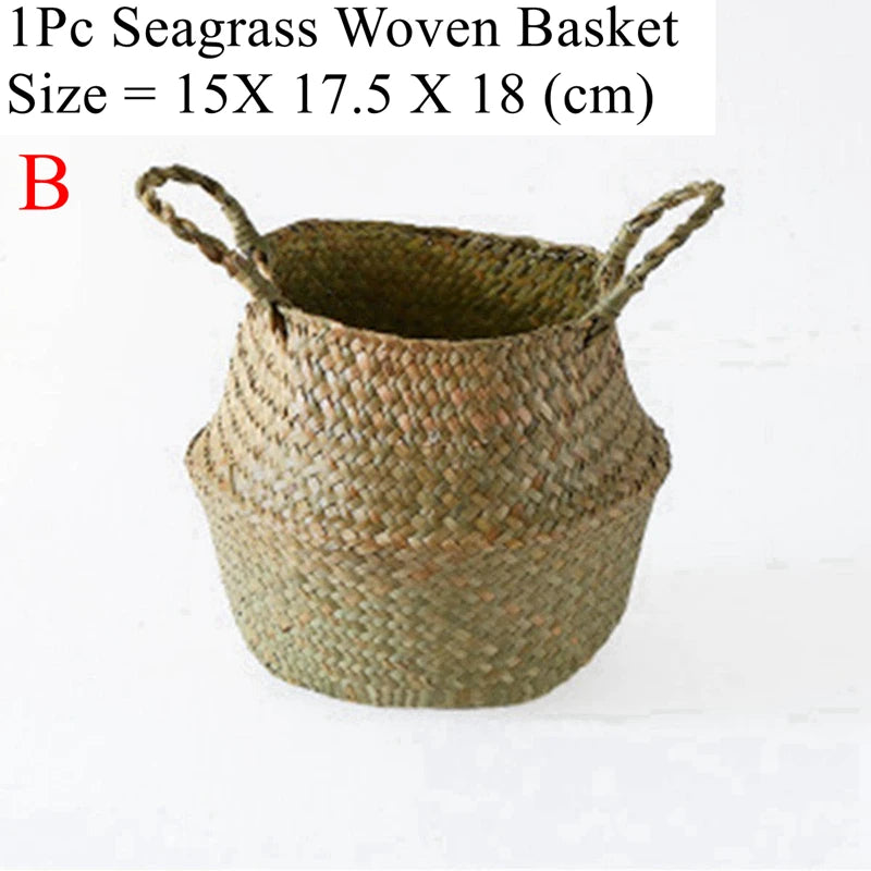 LuanQI Wicker Storage Basket Flower Baskets Potted Plant Laundry Storage Decorative Basket Rattan Flower Pot Garden Planters