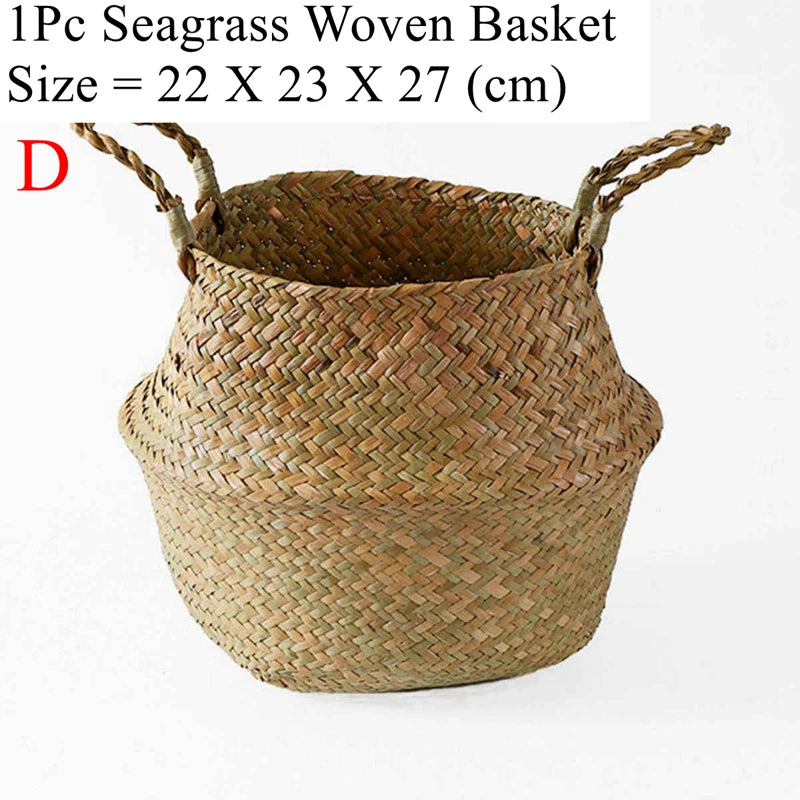 LuanQI Wicker Storage Basket Flower Baskets Potted Plant Laundry Storage Decorative Basket Rattan Flower Pot Garden Planters