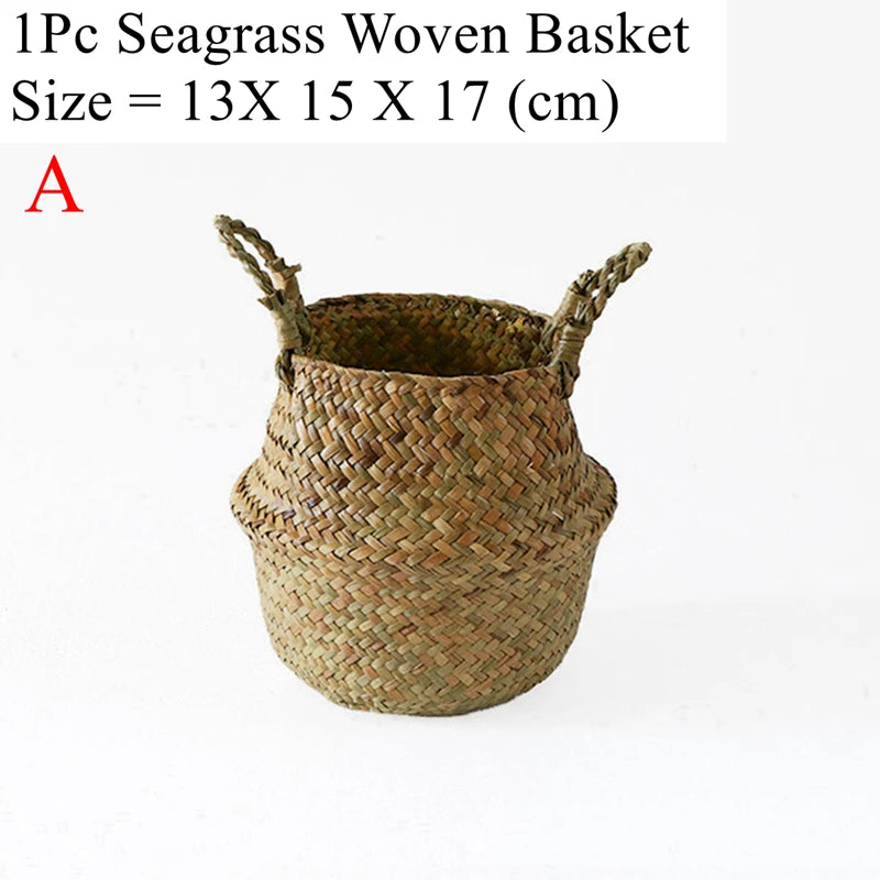 LuanQI Wicker Storage Basket Flower Baskets Potted Plant Laundry Storage Decorative Basket Rattan Flower Pot Garden Planters