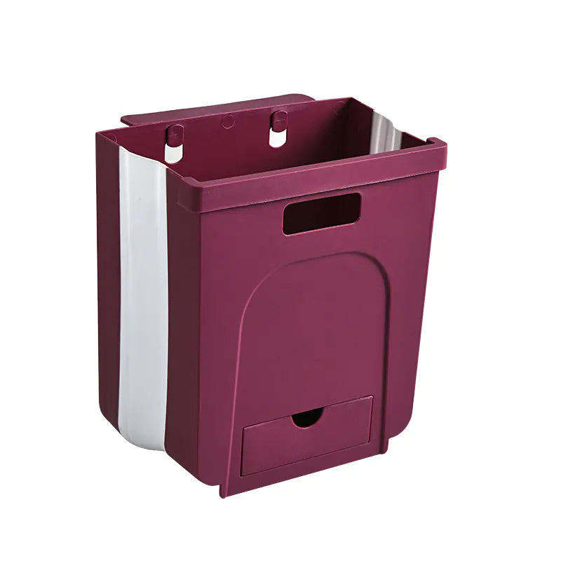 Large Wall-Mounted Folding Trash Can for Home Use