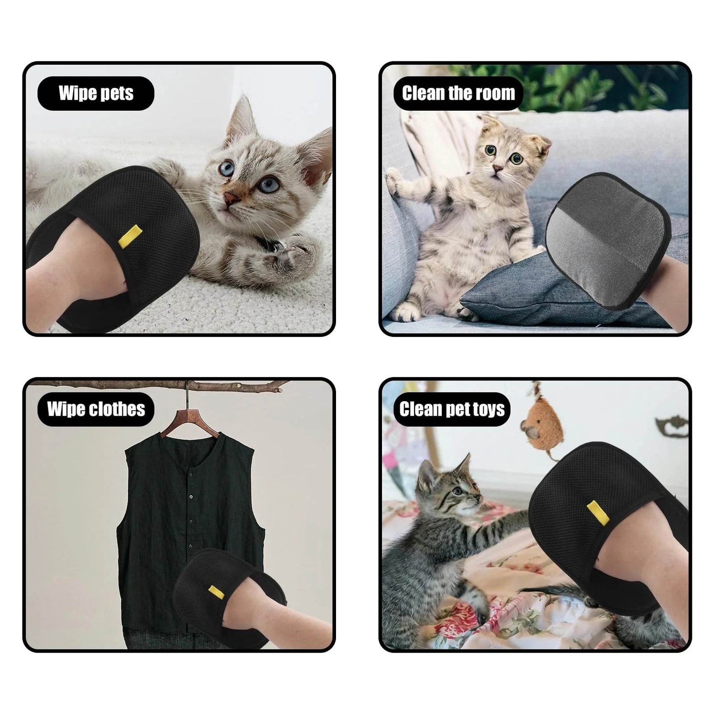 Reusable Pet Hair Removal Gloves โ Grooming & Static Fur Remover
