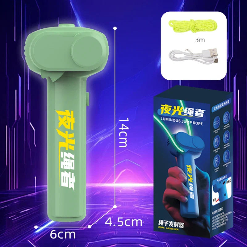 String Toy Loop Glow in The Dark Portable Rope Launcher Fidget Toy USB Electric Handheld String Cool Toy for Kids Gift