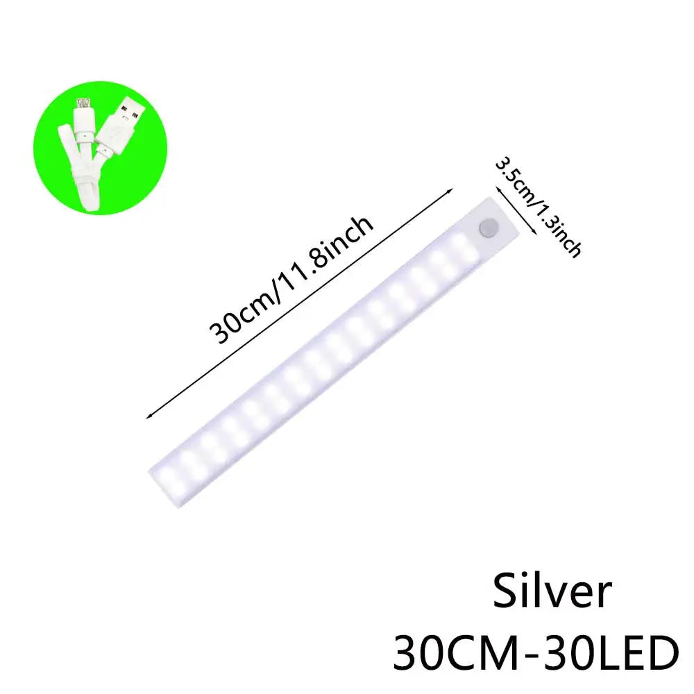 Motion Sensor Light Wireless LED Night Light USB Rechargeable Night Lamp Cabinet Wardrobe Lamp Under Backlight For Kitchen