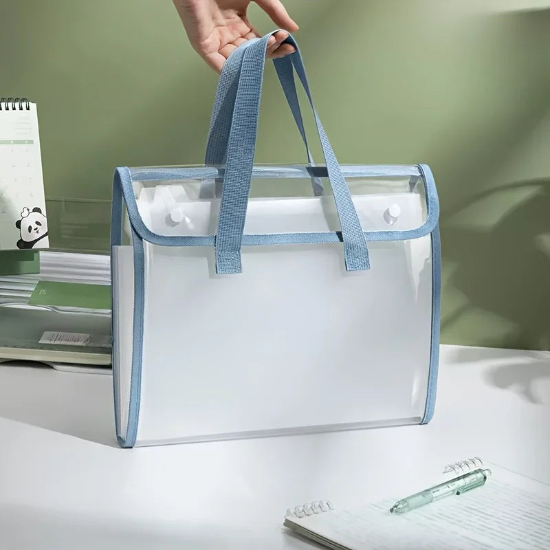 Large Capacity Portable Transparent Waterproof Expandable File Folder
