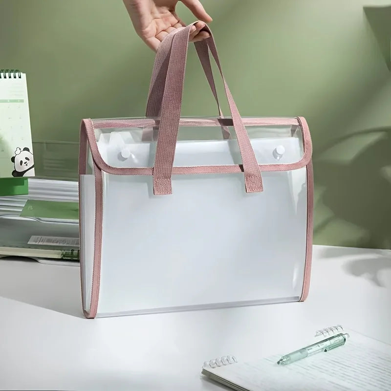 Large Capacity Portable Transparent Waterproof Expandable File Folder