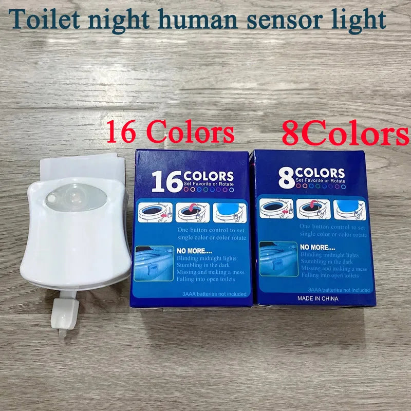16 Colour LED Toilet Nightlight with Motion Sensor | Auto-Sensing Smart Bathroom Light