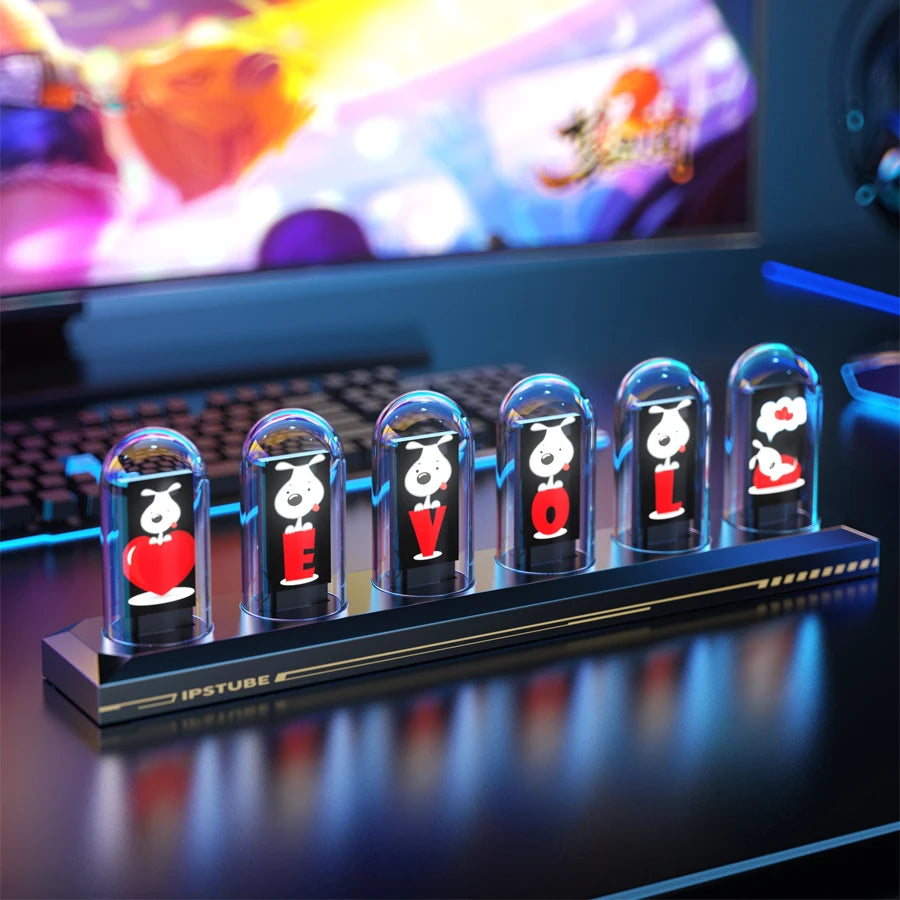 RGB Nixie Tube Clock LED Glows IPS Color Screen