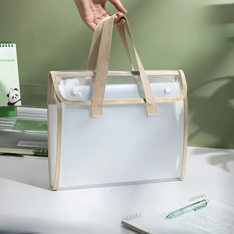 Large Capacity Portable Transparent Waterproof Expandable File Folder