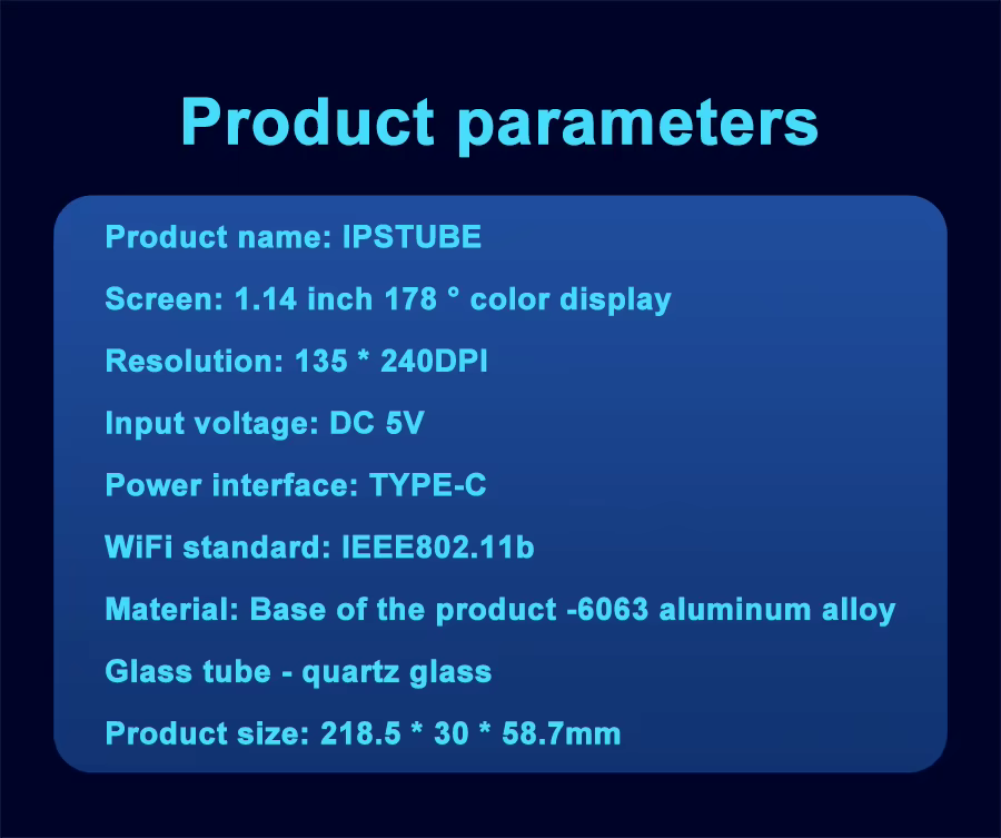 RGB Nixie Tube Clock LED Glows IPS Color Screen