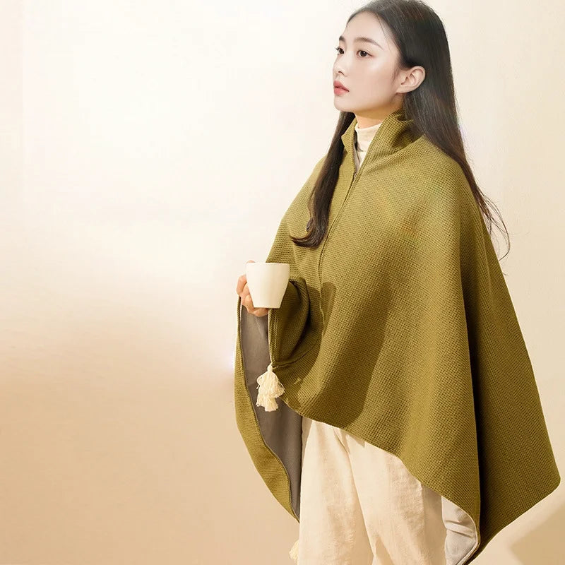 Cozy Comfort: Portable USB Heated Blanket Shawl for On-the-Go Warmth