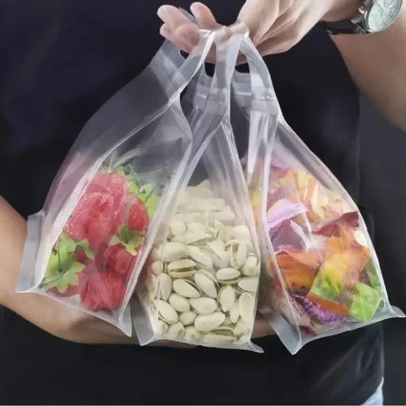 5pcs Reusable Leakproof Food Storage Bags For Nut Grain Vegetable Fruit And Snack Kitchen Organizer Storage Containers