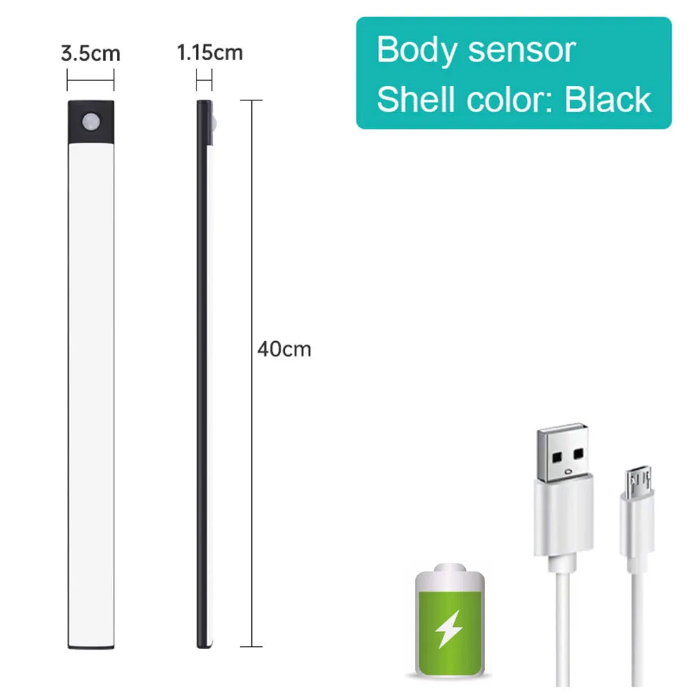 Motion Sensor Light Wireless LED Night Light USB Rechargeable Night Lamp Cabinet Wardrobe Lamp Under Backlight For Kitchen