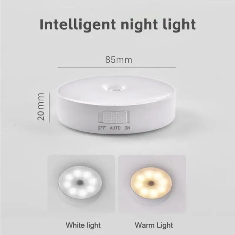 EMESA HOME PIR Motion Sensor LED Night Light – USB Rechargeable Wireless Lamp for Cabinet, Wardrobe, Staircase, Closet, Kitchen