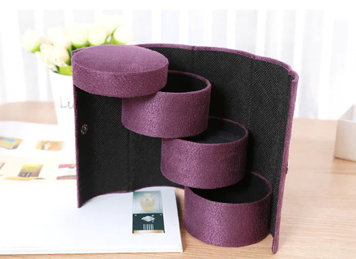 Vintage Velvet 3-Layer Jewelry Organizer Box