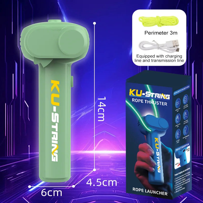 String Toy Loop Glow in The Dark Portable Rope Launcher Fidget Toy USB Electric Handheld String Cool Toy for Kids Gift