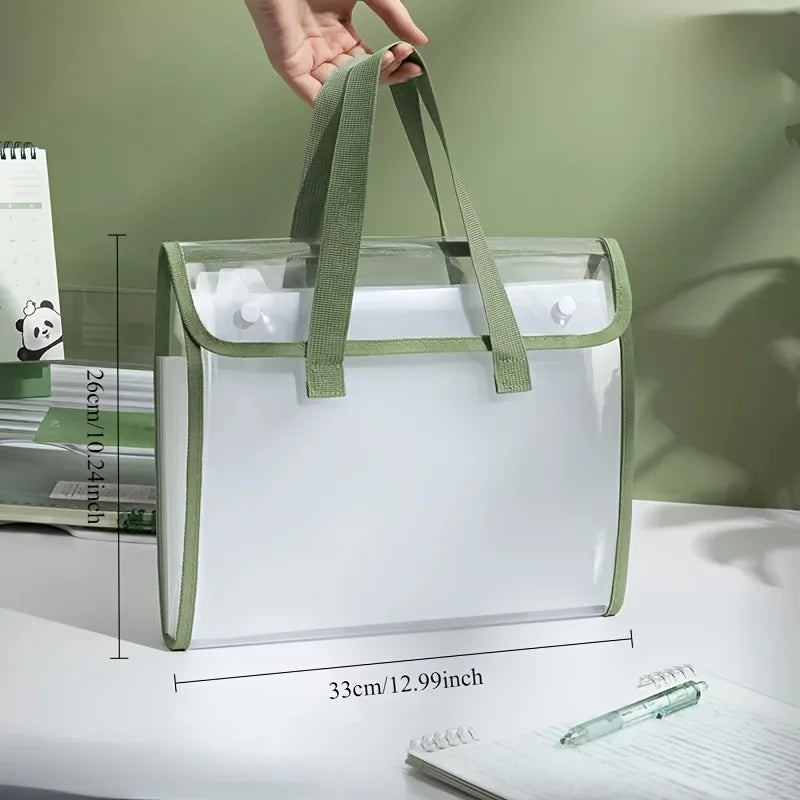 Large Capacity Portable Transparent Waterproof Expandable File Folder