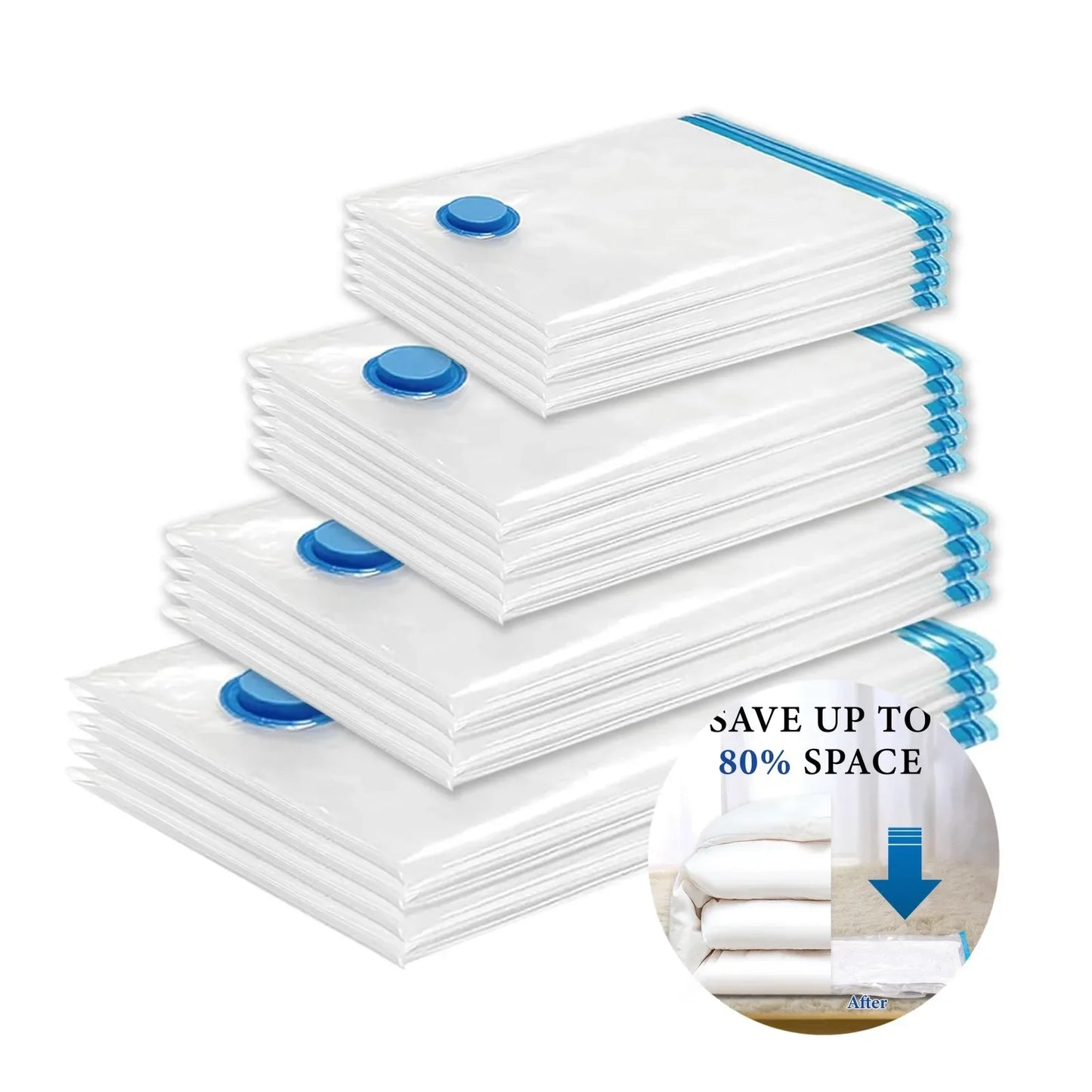 Vacuum Storage Bags, Space Saver Bags Compression for Comforters and Blankets, Sealer Clothes Travel Packing Organizer