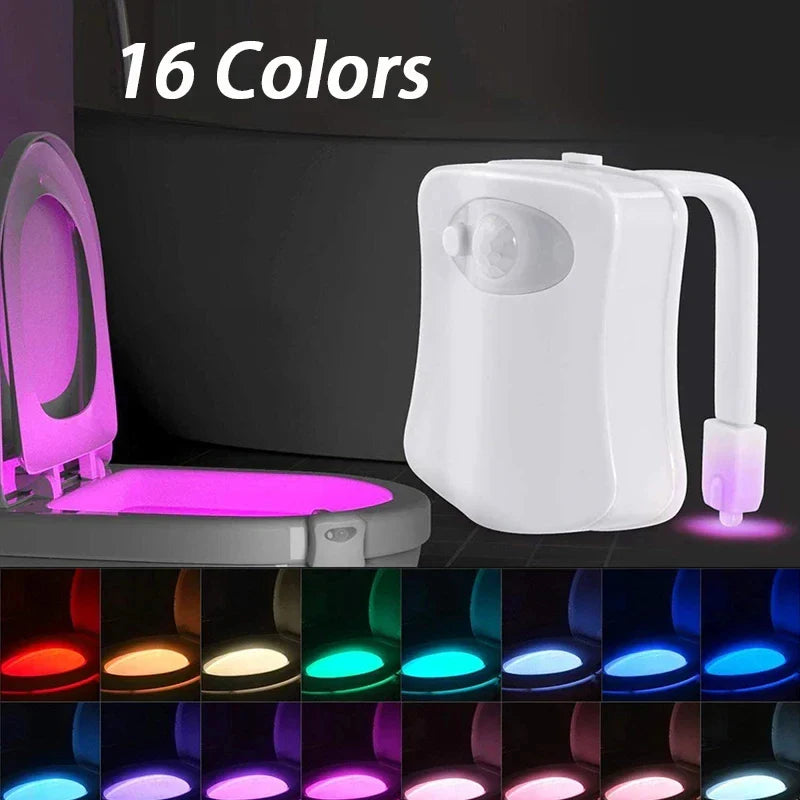 16 Colour LED Toilet Nightlight with Motion Sensor | Auto-Sensing Smart Bathroom Light