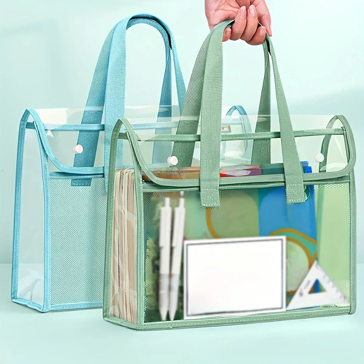 Large Capacity Portable Transparent Waterproof Expandable File Folder