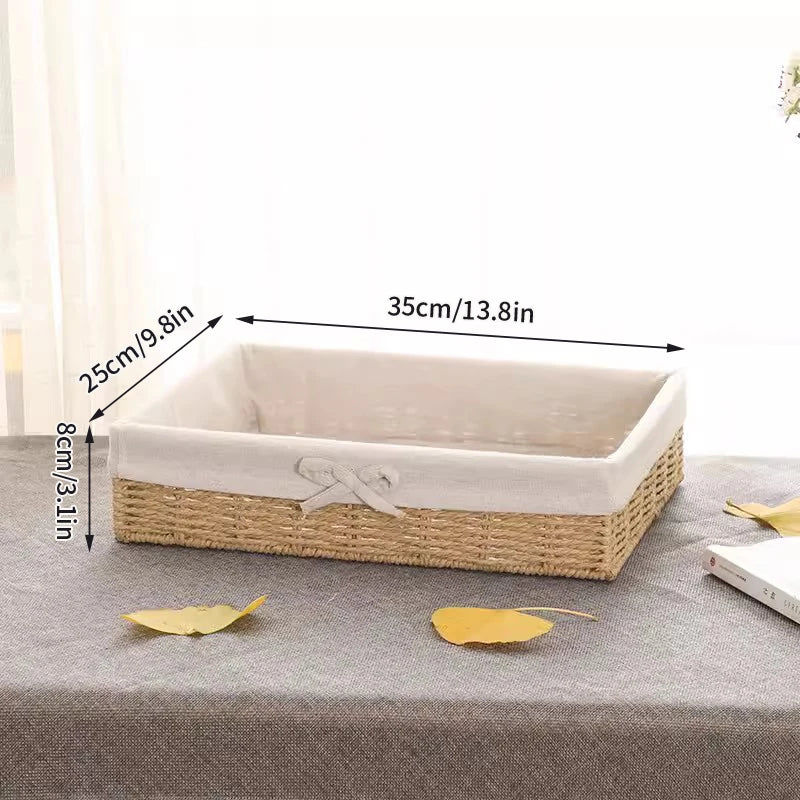 Ins Storage Basket Sundries Organization Cosmetics Snack Storage Box Desktop Decorative Container Home Organizer Supplies