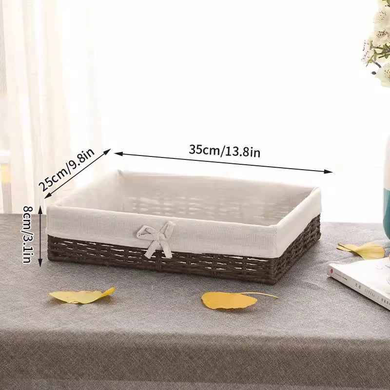 Ins Storage Basket Sundries Organization Cosmetics Snack Storage Box Desktop Decorative Container Home Organizer Supplies