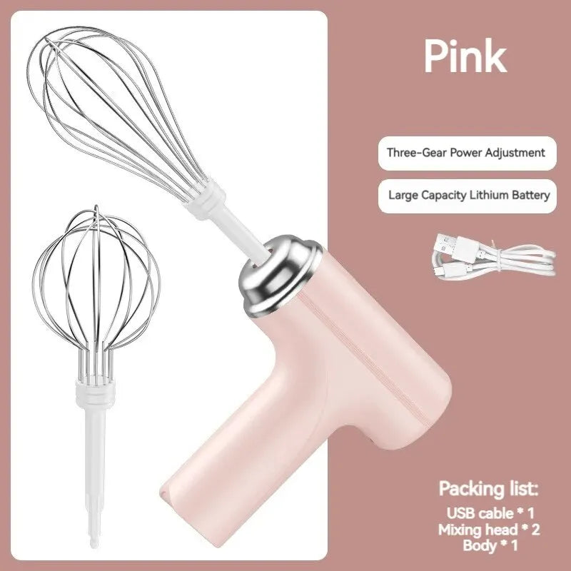 1pc Wireless Electric Food Mixer Portable 3 Speeds Egg Beater Baking Dough Cake Cream Milk Frothers Kitchen Tools