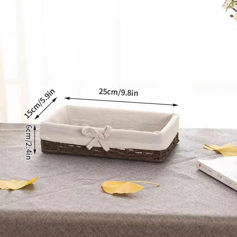 Ins Storage Basket Sundries Organization Cosmetics Snack Storage Box Desktop Decorative Container Home Organizer Supplies