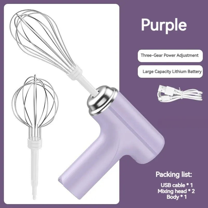1pc Wireless Electric Food Mixer Portable 3 Speeds Egg Beater Baking Dough Cake Cream Milk Frothers Kitchen Tools