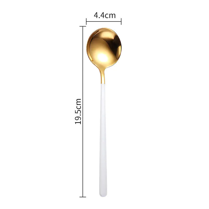 Creative Long Handle Stainless Steel Spoon for Desserts