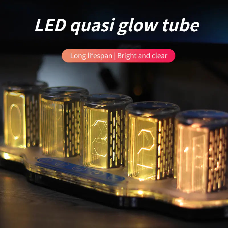 2023 RGB Neon Tube Clock - Creative Desktop Decor
