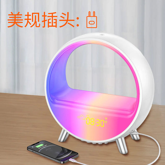 Wireless Charging Wake-Up Light Alarm Clock with Bluetooth Speaker