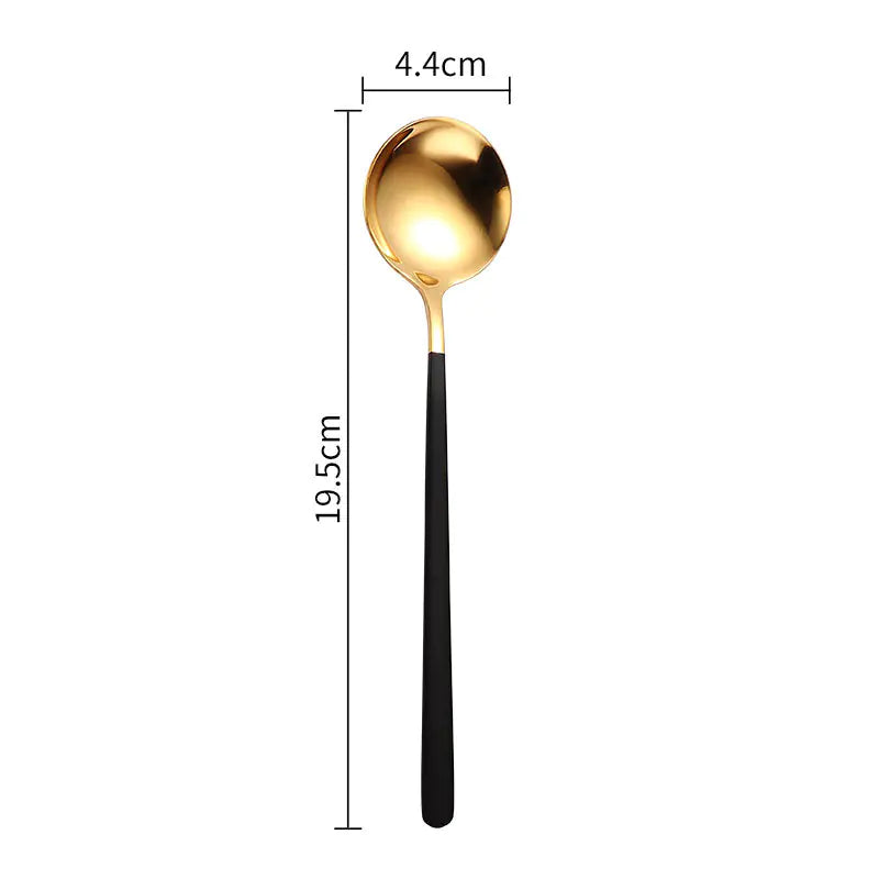 Creative Long Handle Stainless Steel Spoon for Desserts