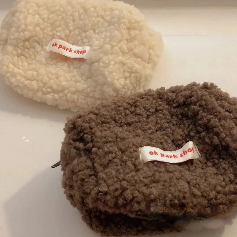 Plush Lamb Hair Cosmetic Bag - Large Capacity Organizer