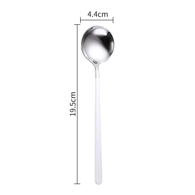 Creative Long Handle Stainless Steel Spoon for Desserts