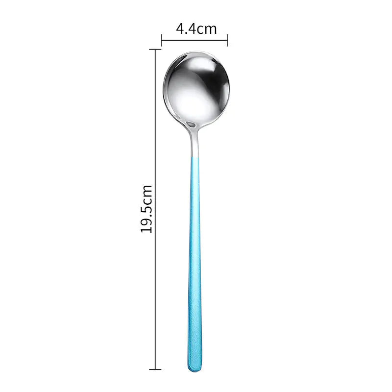 Creative Long Handle Stainless Steel Spoon for Desserts