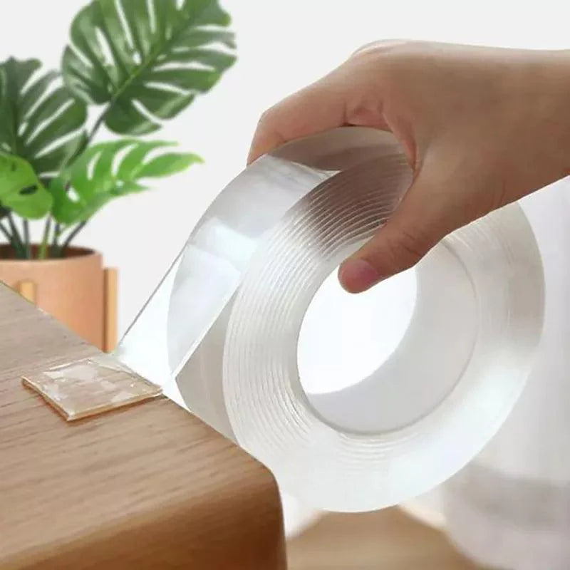 Nano Tape Double-Sided | Transparent, Reusable & Waterproof Adhesive – 1/2/3/5M | Kitchen & Bathroom Essential