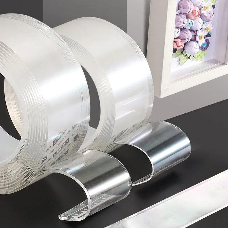 Nano Tape Double-Sided | Transparent, Reusable & Waterproof Adhesive – 1/2/3/5M | Kitchen & Bathroom Essential