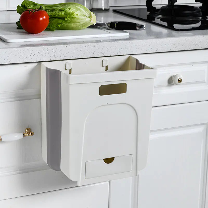Large Wall-Mounted Folding Trash Can for Home Use