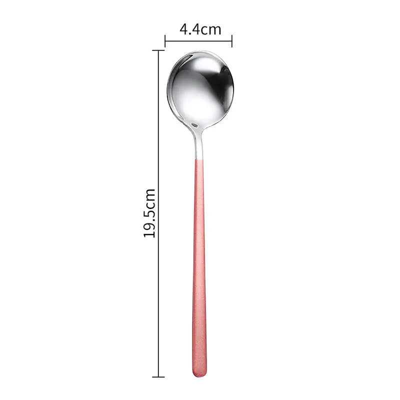 Creative Long Handle Stainless Steel Spoon for Desserts