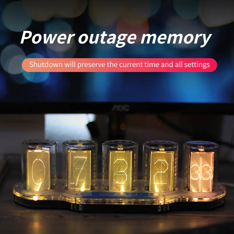 2023 RGB Neon Tube Clock - Creative Desktop Decor