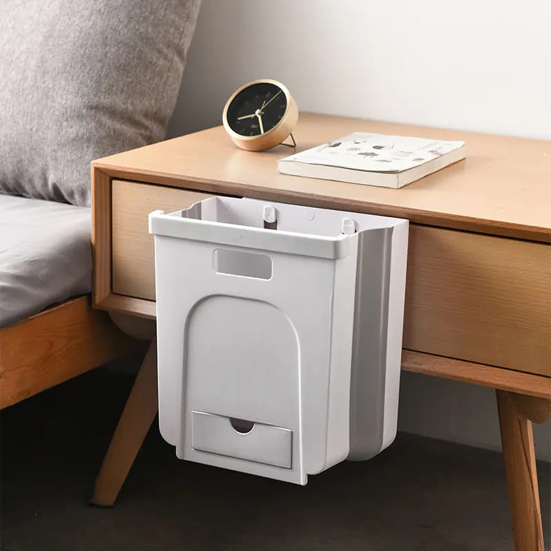 Large Wall-Mounted Folding Trash Can for Home Use