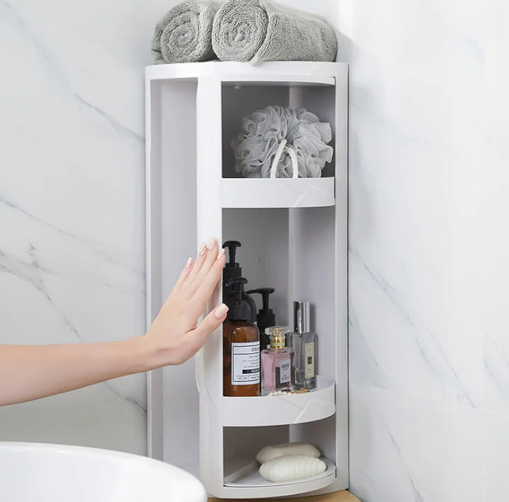 Wall-Mounted Triangle Storage Rack for Bathroom or Kitchen