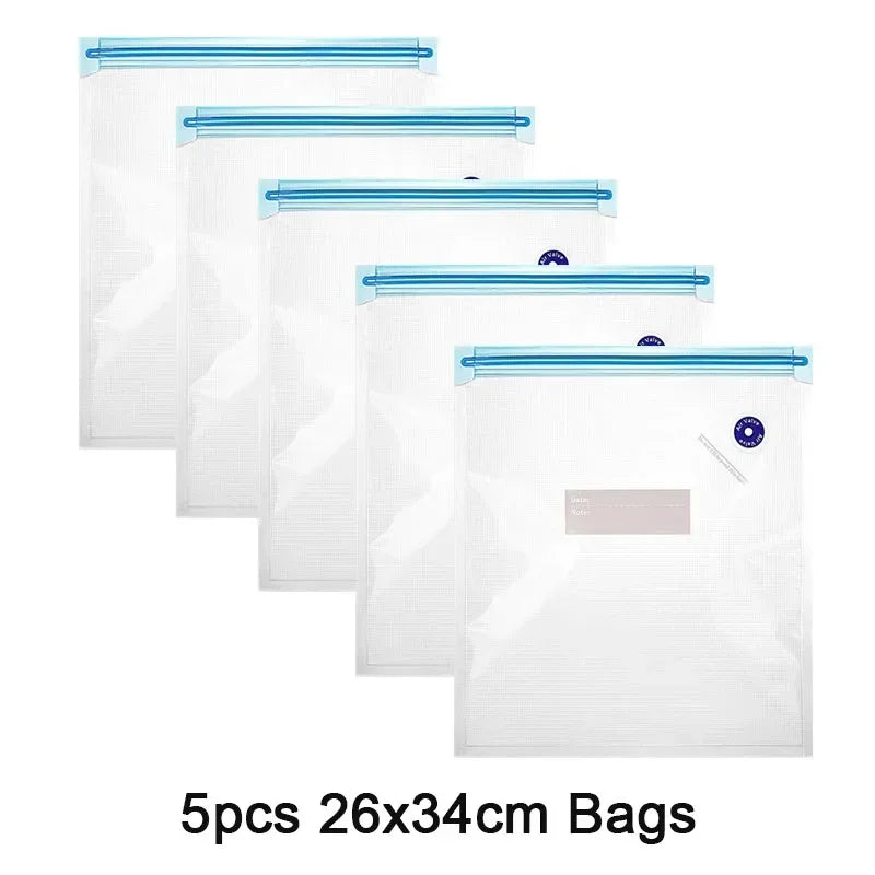 Reusable Vacuum Food Storage Zipper Bags Set Electric Handheld Vacuum Sealer USB