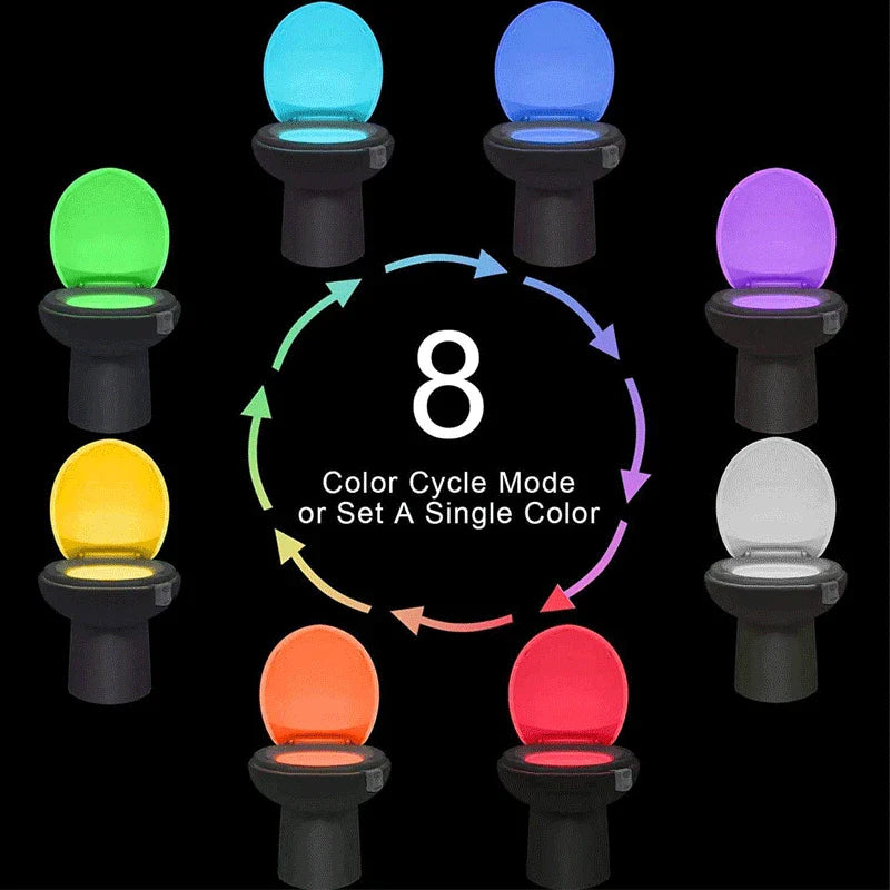 16 Colour LED Toilet Nightlight with Motion Sensor | Auto-Sensing Smart Bathroom Light